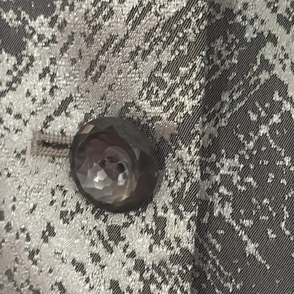 Le Suit Metallic Sliver & Gray Blazer Size 10 Business Fall Workwear Shiny - Picture 3 of 9